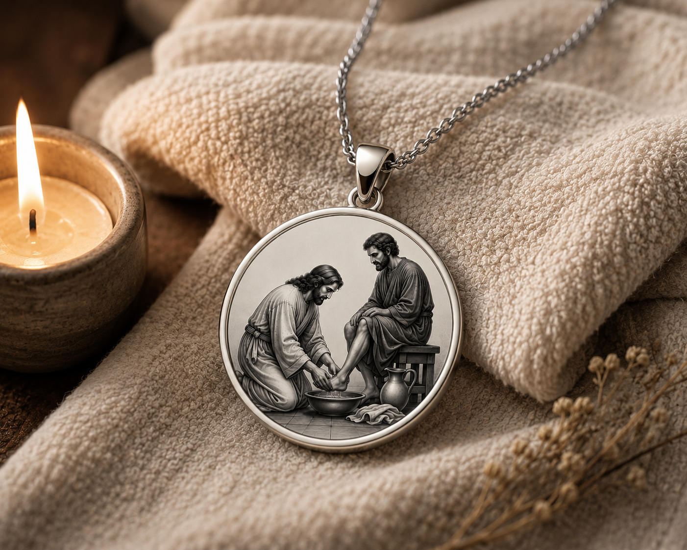 Eternally Saved Necklace: Washing of the Feet