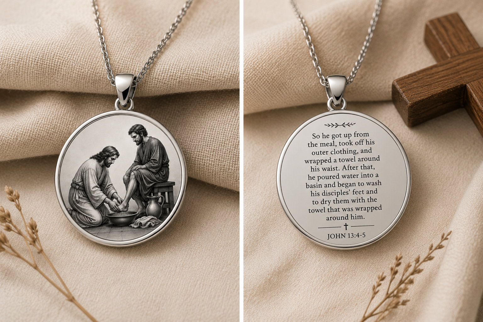 Eternally Saved Necklace: Washing of the Feet