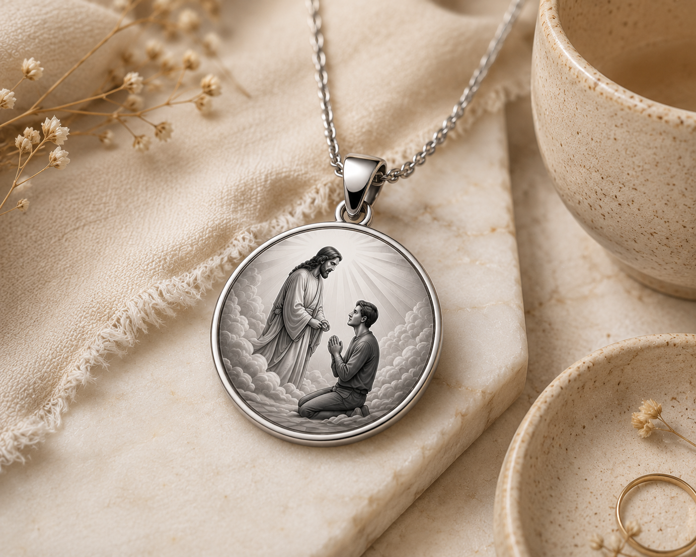 Eternally Saved Necklace: Watching from Clouds