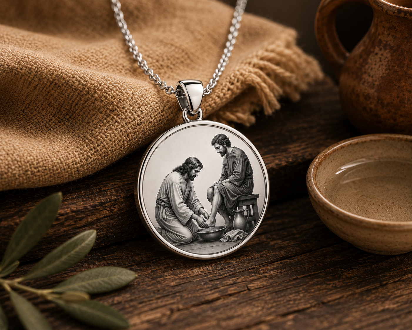 Eternally Saved Necklace: Washing of the Feet