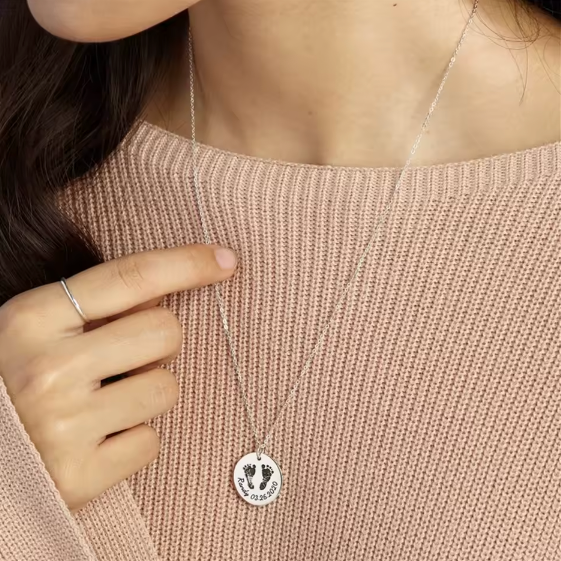 Custom Footprint Necklace